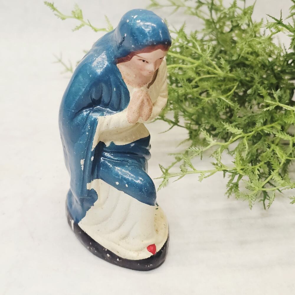 Vintage Paper Mache Virgin Mary Christmas Nativity Manger Figurine Japan 4.5"T